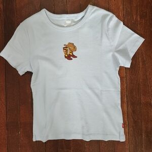 Levi's Light Blue Short Sleeve Tee with Cowboy Graphic
